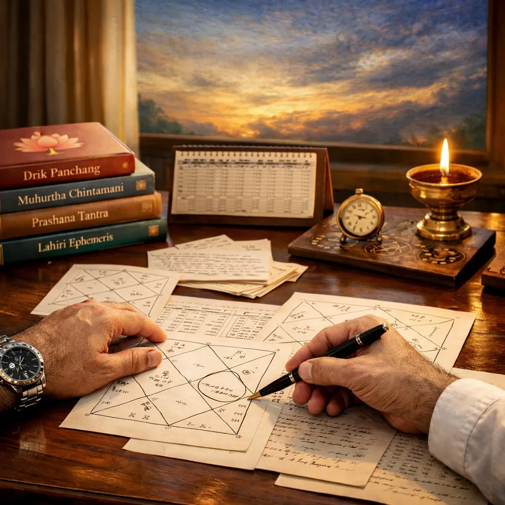 Traditional Vedic astrology muhurta analysis
