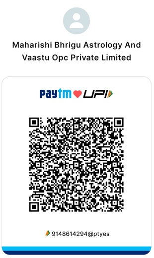 UPI QR code for Maharishi Bhrigu Astrology and Vaastu